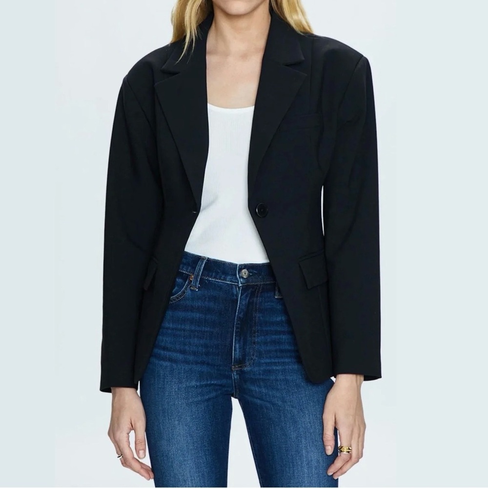 Pistola Stassi Cinched Waist Black Blazer Size Small Jacket New NWT